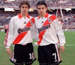 Aimar dan Saviola saat membela River Plate. (via: todoriver.com)