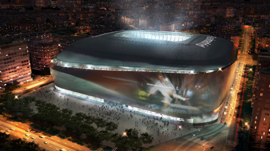 Rencana Stadion Santiago Bernabéu yang baru (sumber: Design Boom)