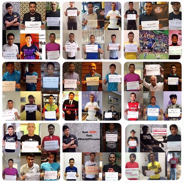Kompilasi para pesepakbola nasional yang mengikuti gerakan #KamiAPPI #MenolakTurnamen